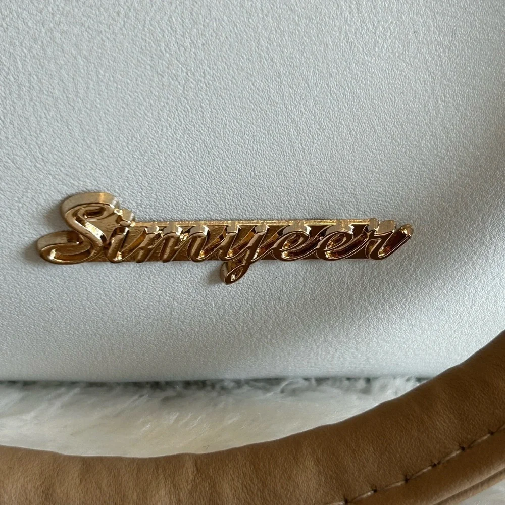 SiMYEER White And Tan Satchel